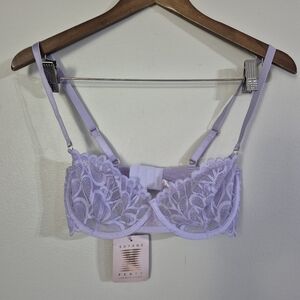Savage X Fenty Lingerie By Rihanna Unlined Lace Bra Lavender 32DD